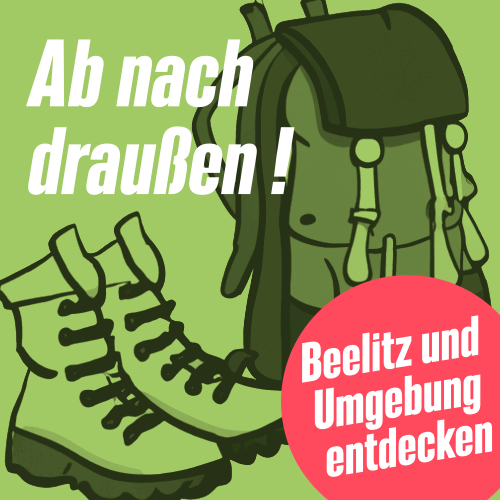 Logo mit Wanderschuhen und Rucksack